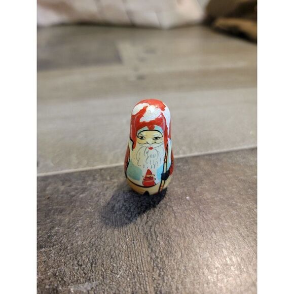 Wooden Russian doll santa clause AS IS decor toy - Picture 1 of 5